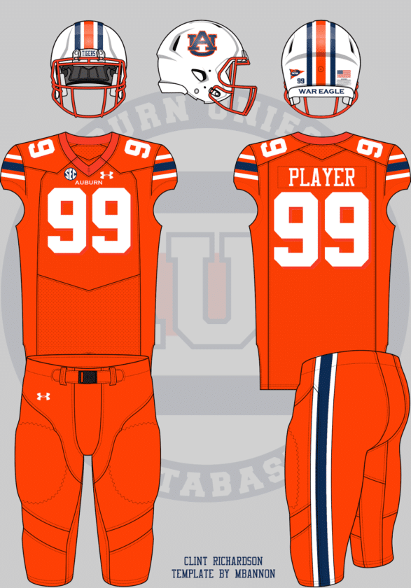 auburn football uniform concept idea all orange jersey
