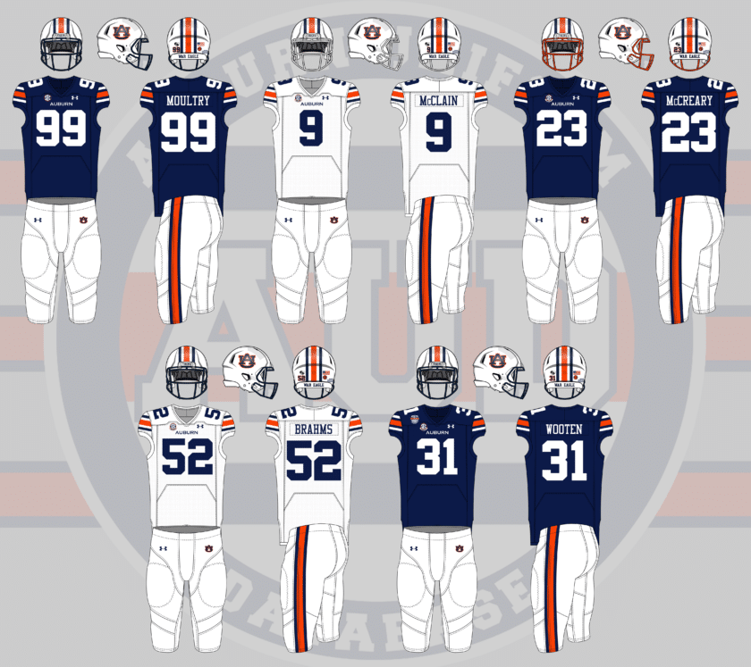 2021 auburn tigers football uniform under armour orange white facemask birmingham bowl bryan harsin