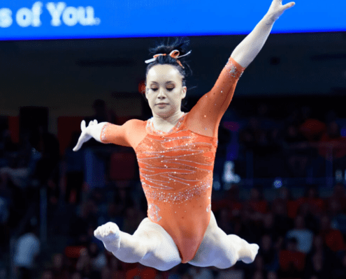 auburn tigers gymnastics gym leotard leo uniform o zone ozone under armour 2021 orange crush