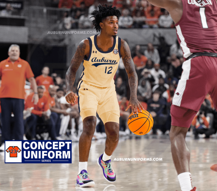 auburn tigers basketball cream creme script auburn throwback uniform crossover concept design zep jasper