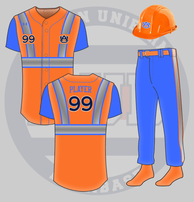 auburn tigers baseball concept uniform construction builder