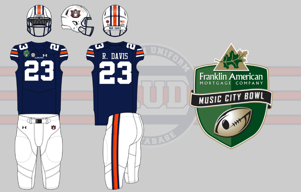 2018 music city bowl uniform auburn tigers purdue boilermakers nashville tennessee