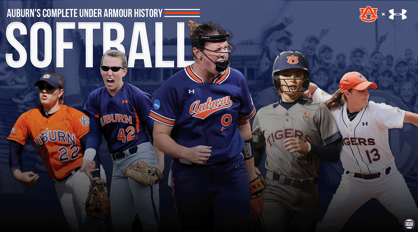 Auburn Tigers Softball complete history of Under Armour uniforms by the Auburn Uniform Database