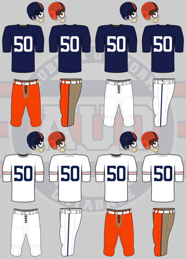 auburn football uniform 1950