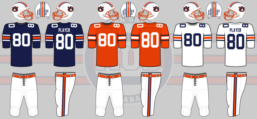 auburn football uniform 1980 orange jersey