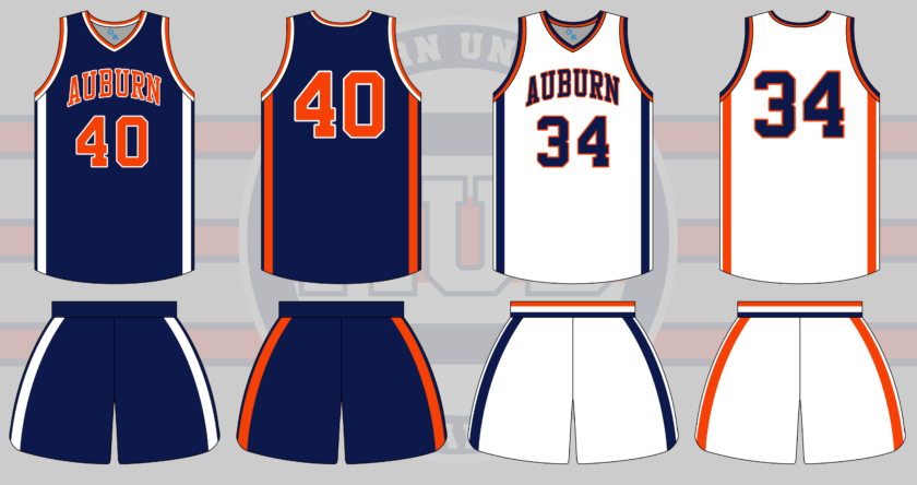auburn basketball russell athletic uniform 1987 1988
