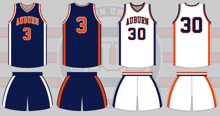 auburn basketball uniform russell athletic 1988 1989
