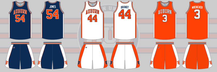 auburn basketball uniform russell athletic 1991 1992