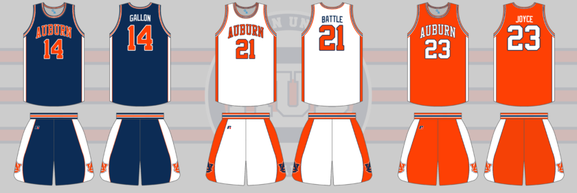 auburn basketball russell athletic uniform 1992 1993