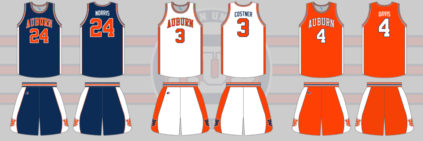 auburn basketball russell athletic uniform 1994 1995