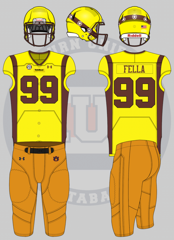 auburn football concept uniform design under armour crazy yellawood yella fella jimmy rane