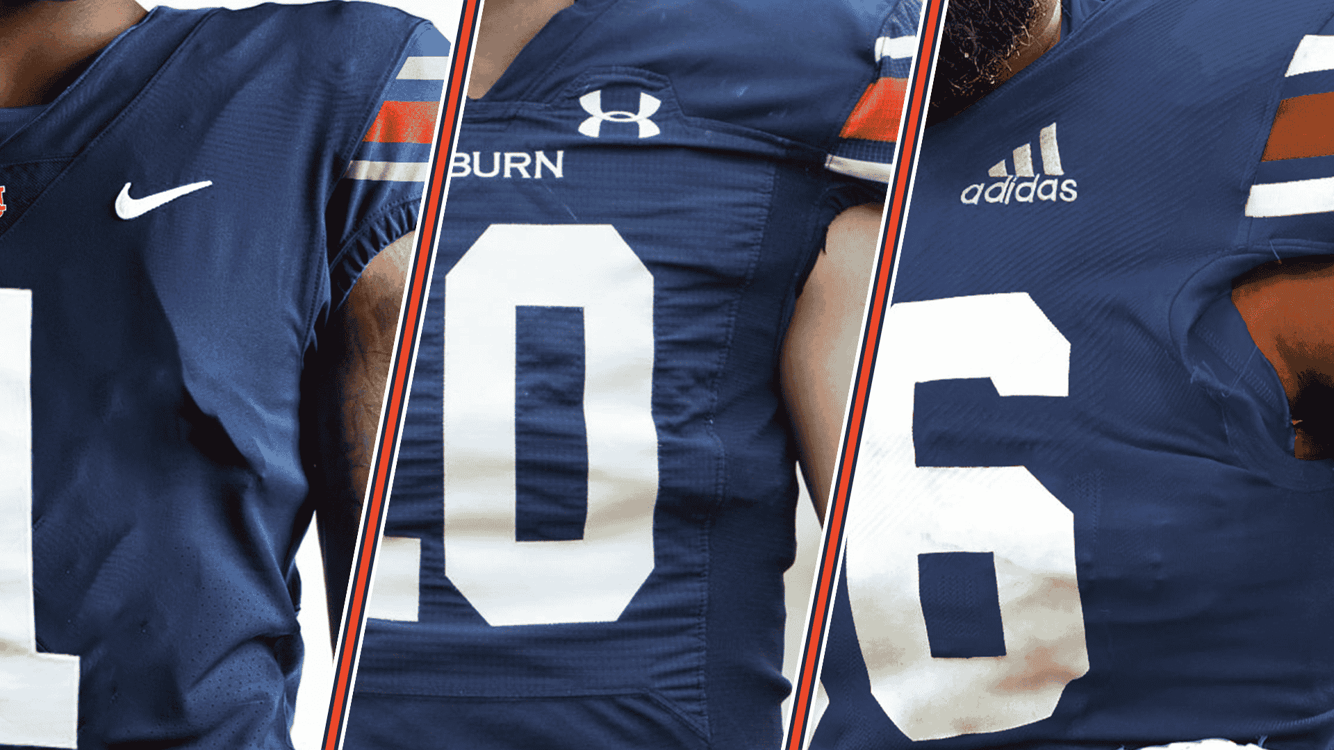 Under Armour vs Nike vs Adidas - Auburn Uniform Database