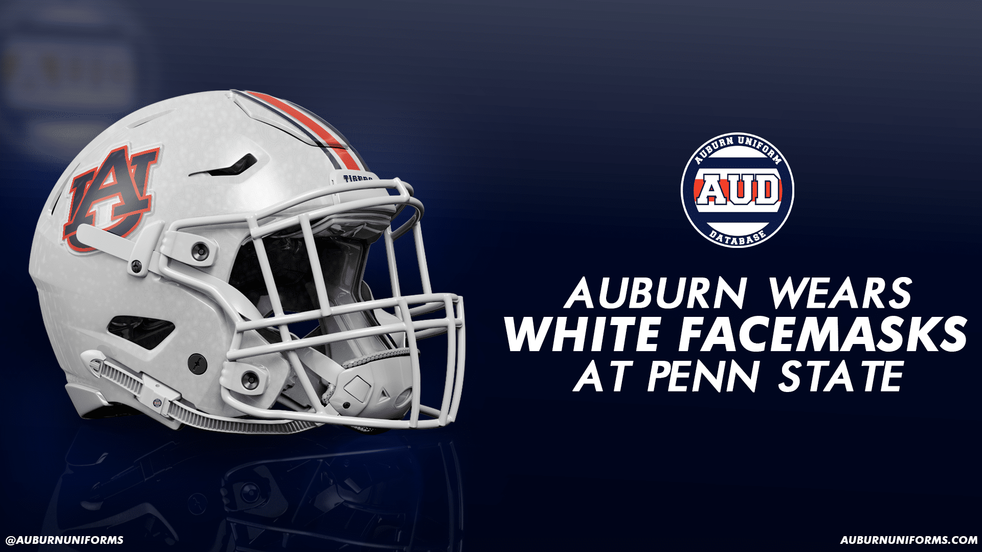 auburn football helmet white facemasks 2021 penn state uniform bryan harsin