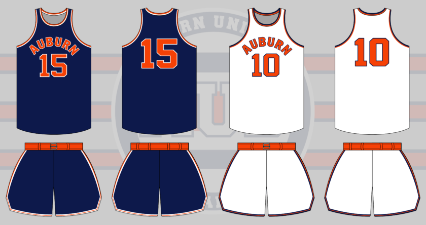 auburn tigers basketball uniform 1953 1954