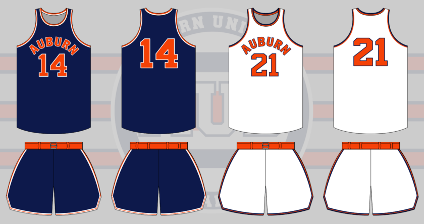 auburn tigers basketball uniform 1956 1957