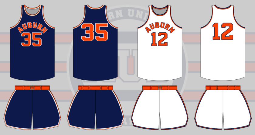 auburn tigers basketball uniform 1957 1958