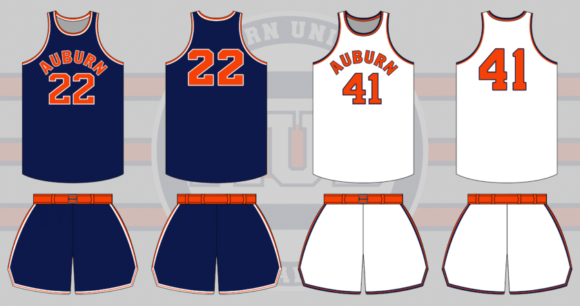 auburn tigers basketball uniform 1966 1967