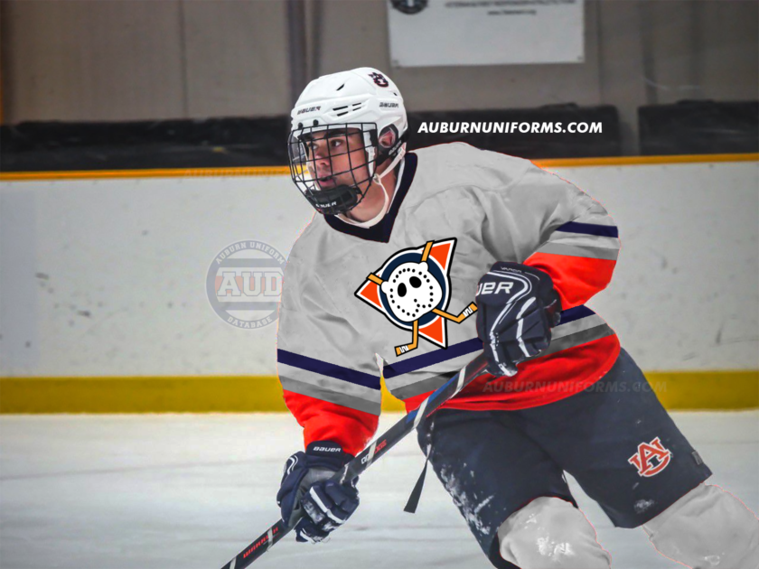 auburn uniform concept hockey mighty ducks disney anaheim nhl aubie logo