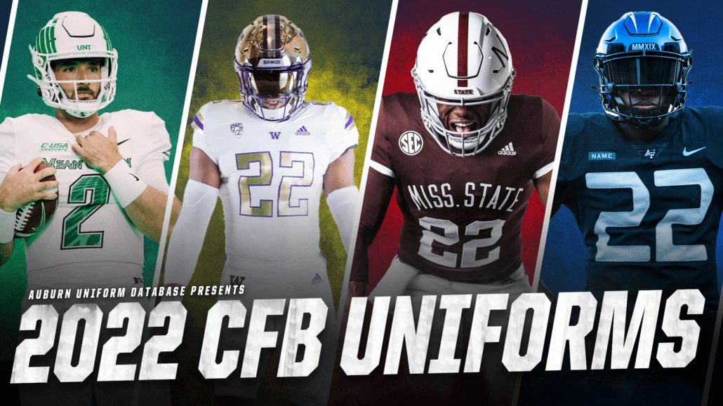 2022 ncaa cfb college football uniforms new unis threads uniwatch espn nebraska mississippi state air force space washington huskies