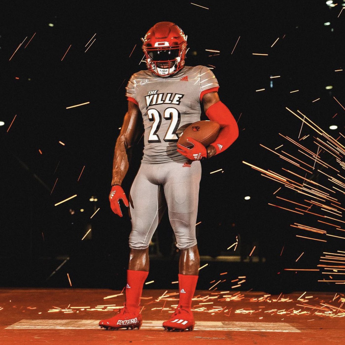 adidas Louisville Football Home Jersey - Red