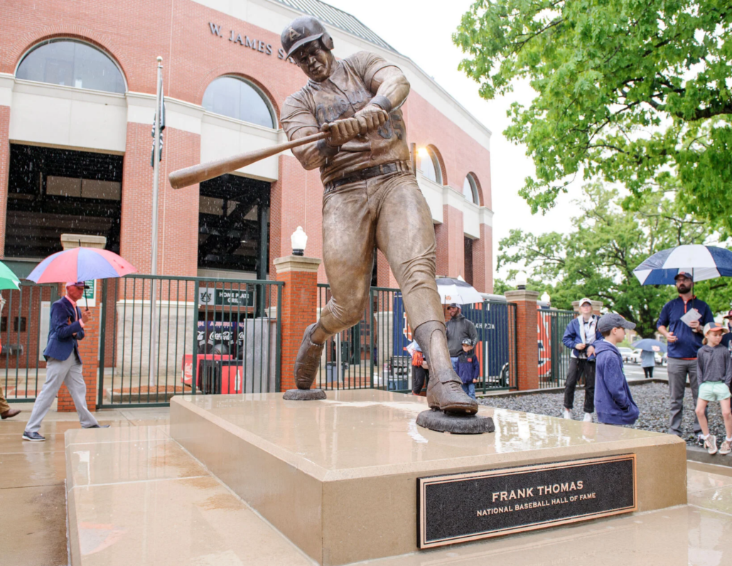 auburn baseball frank thomas statue unveiling 2023 new uniform throwback