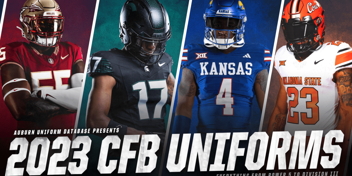 college football uniforms 2023 cfb preview power five division 2 FBS FCS division 3 SEC Big 10 Big 12 Pac 12 ACC AAC MAC Sun Belt Conference USA auburn uniforms uniform database