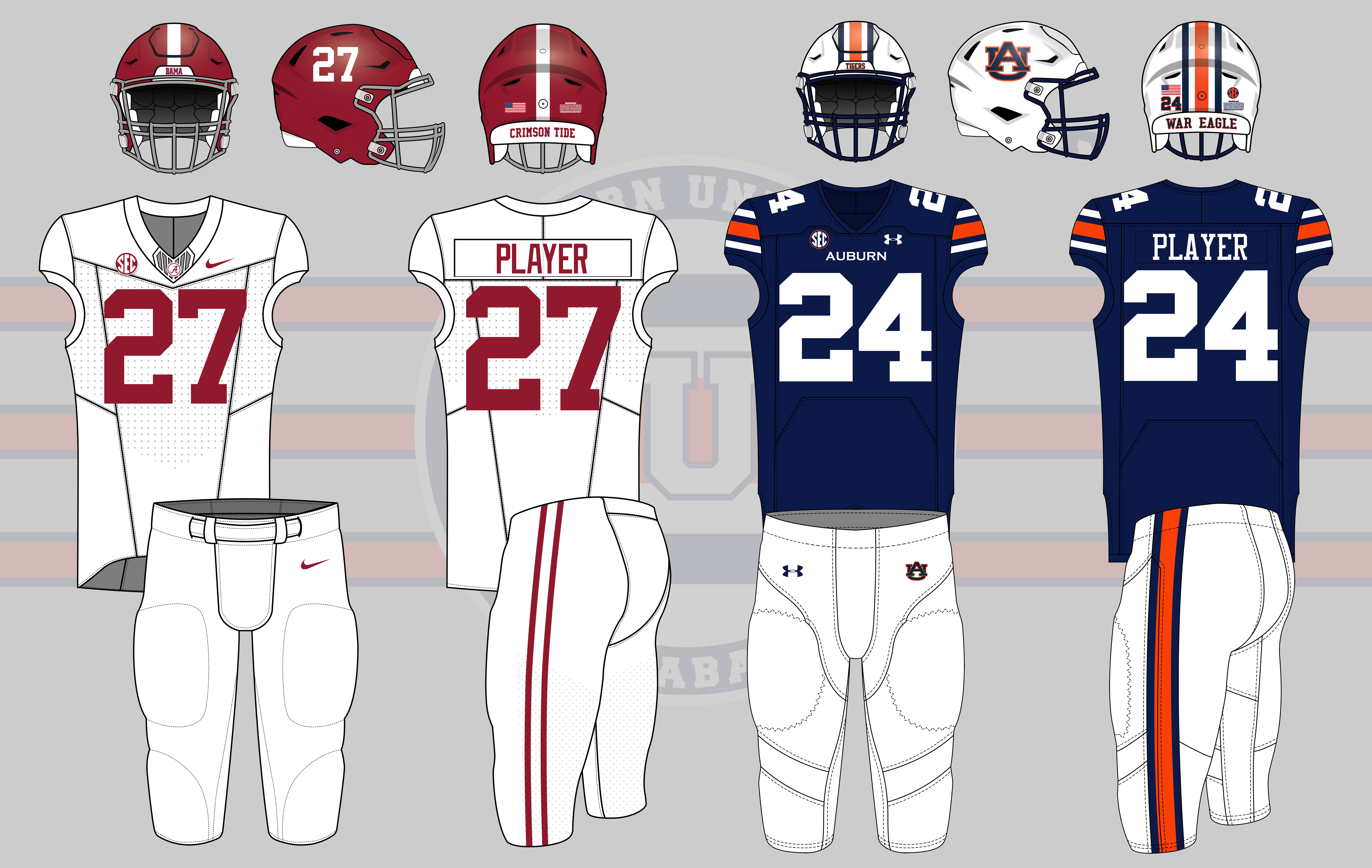 2023 auburn tigers football under armour uniform alabama crimson tide nike iron bowl