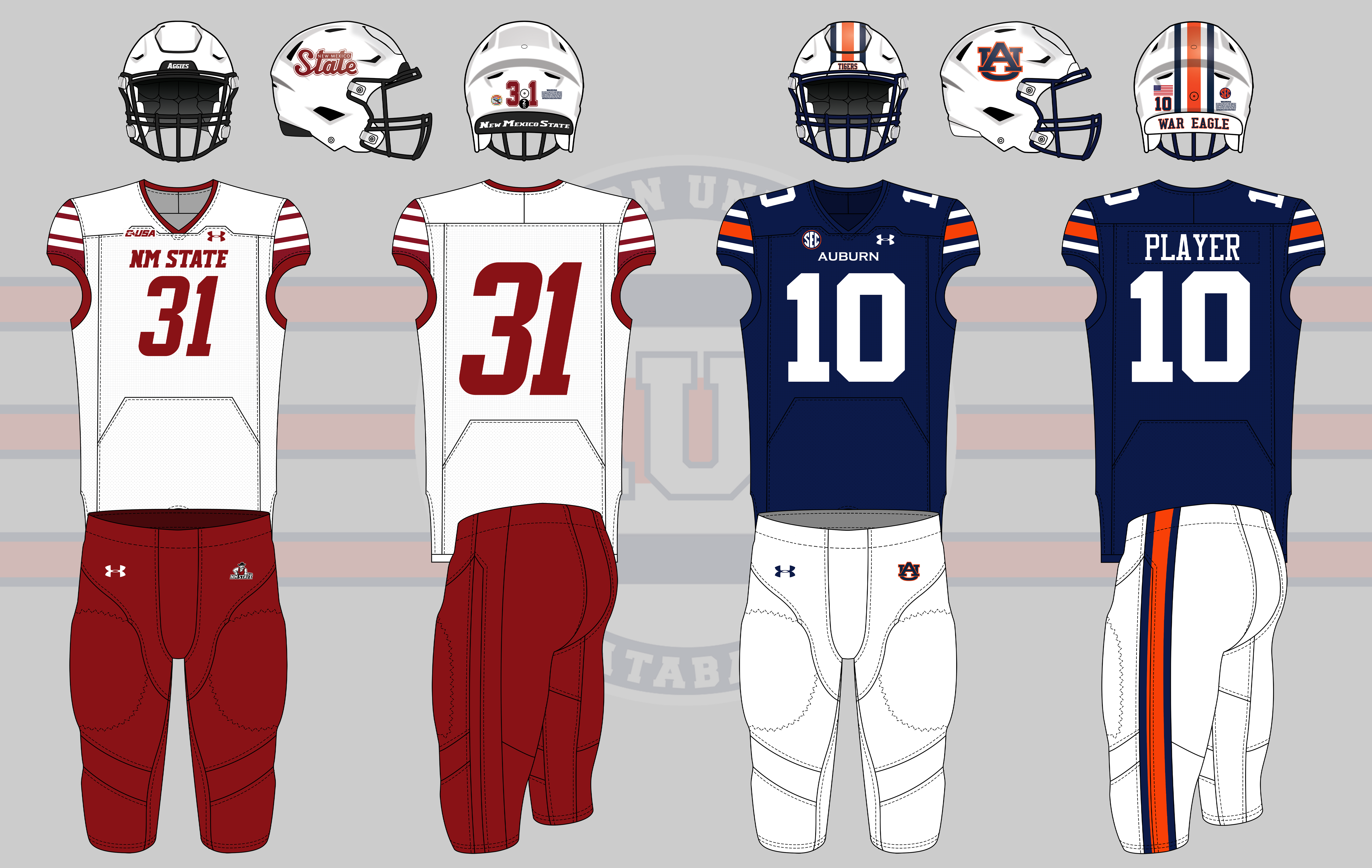 2023 auburn tigers football under armour uniform new mexico state aggies