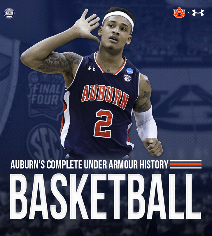 Auburn Tigers Men's Basketball complete history of Under Armour uniforms by the Auburn Uniform Database