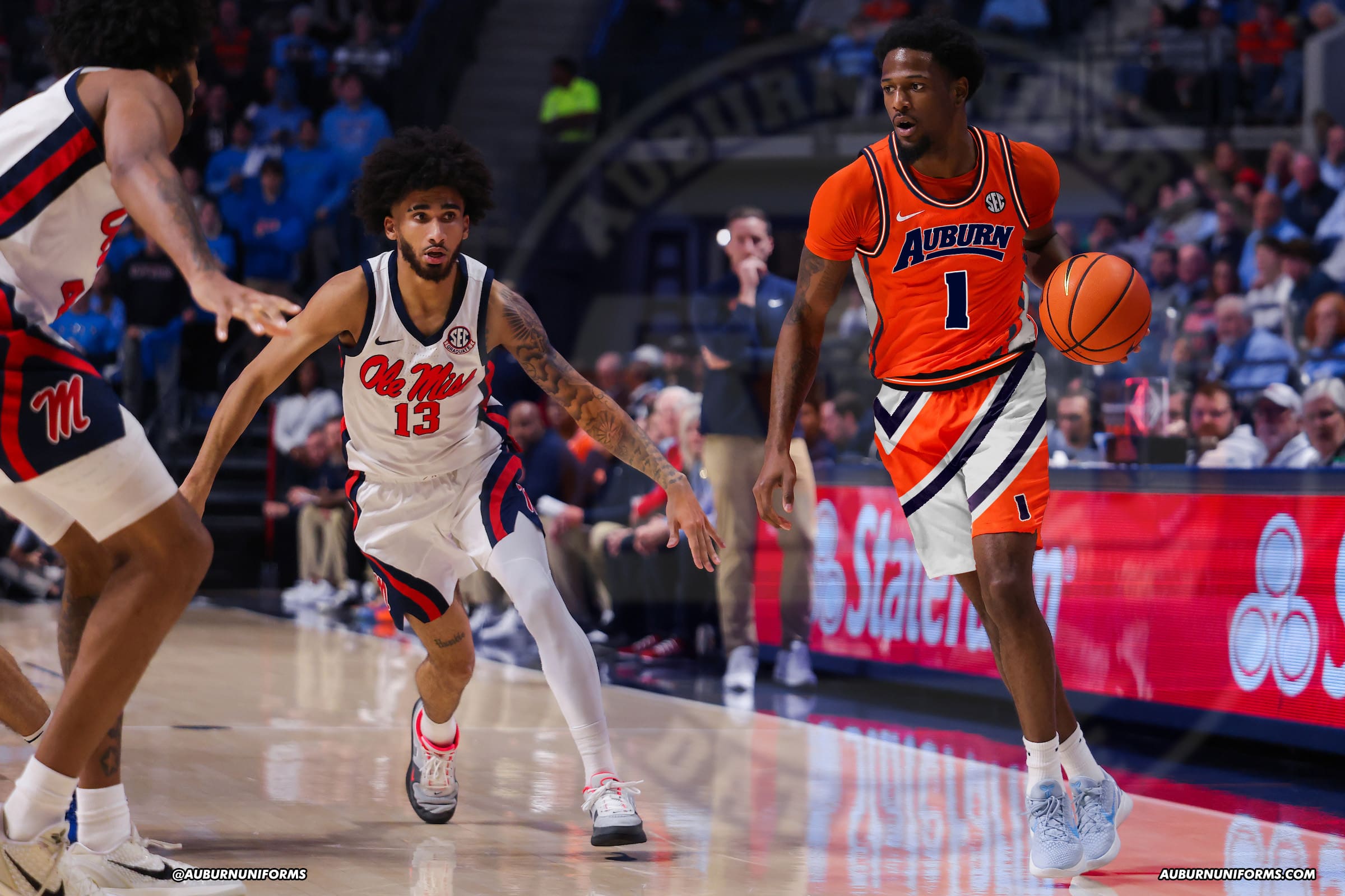A crazy concept uniform combining Auburn Basketball with the 1990s classic Villanova design.