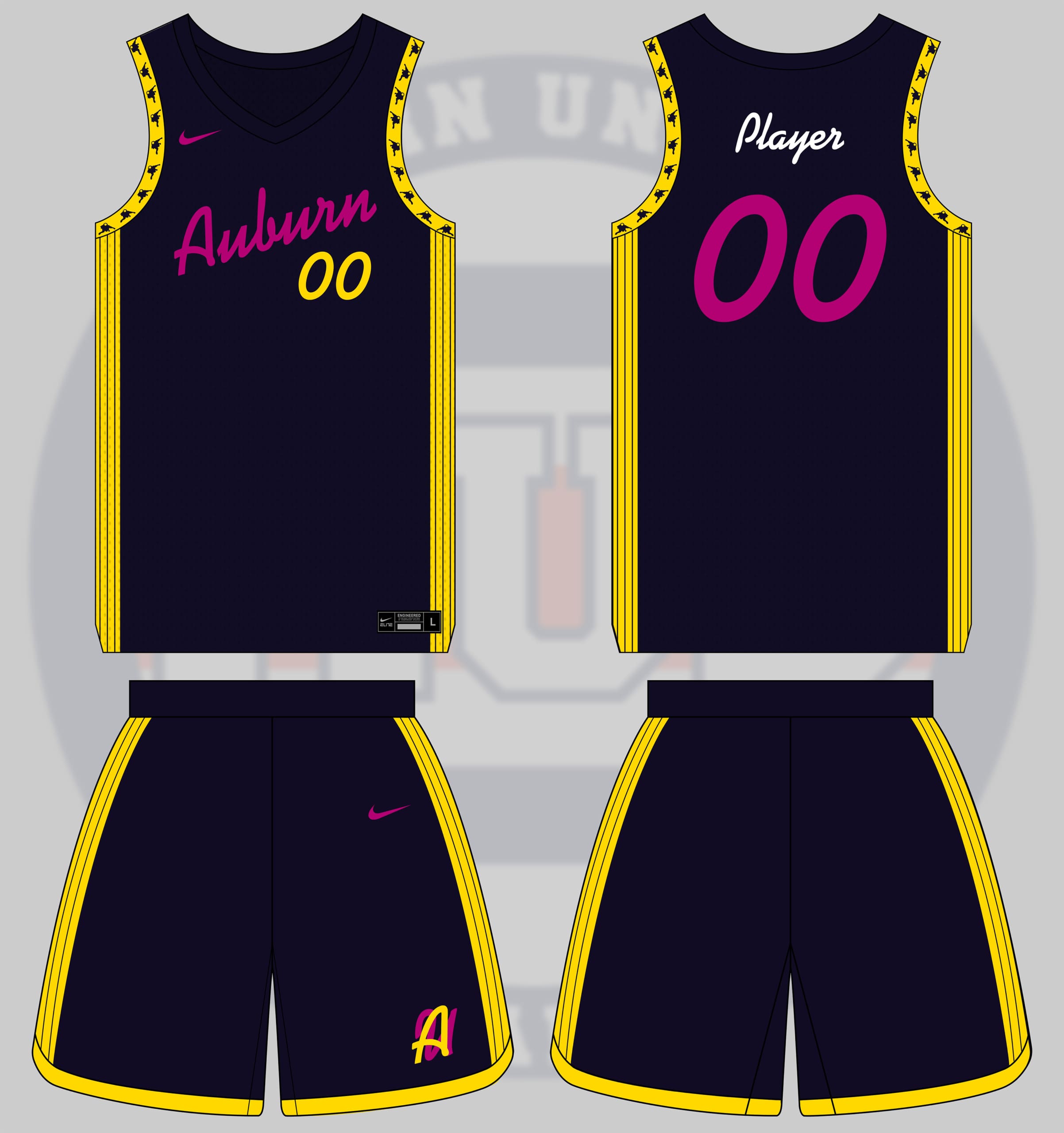 A crazy concept uniform for Auburn Basketball featuring elements of the Cliff Ellis music album from the 1990s.