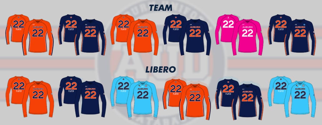 The 2022 Auburn Volleyball uniforms from Under Armour.