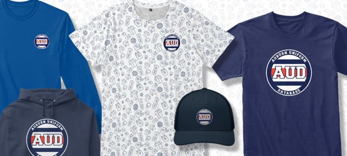 Custom Auburn Uniform Database merchandise with the AUD logo. Grab t-shirts, hats, hoodies, and more to support this site.