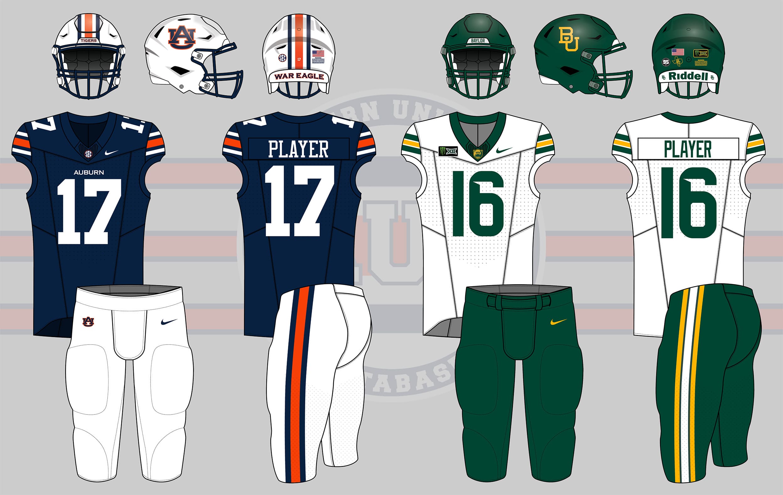 2026 Auburn Tigers versus Baylor Bears in Atlanta, Georgia. Auburn won 17-16.